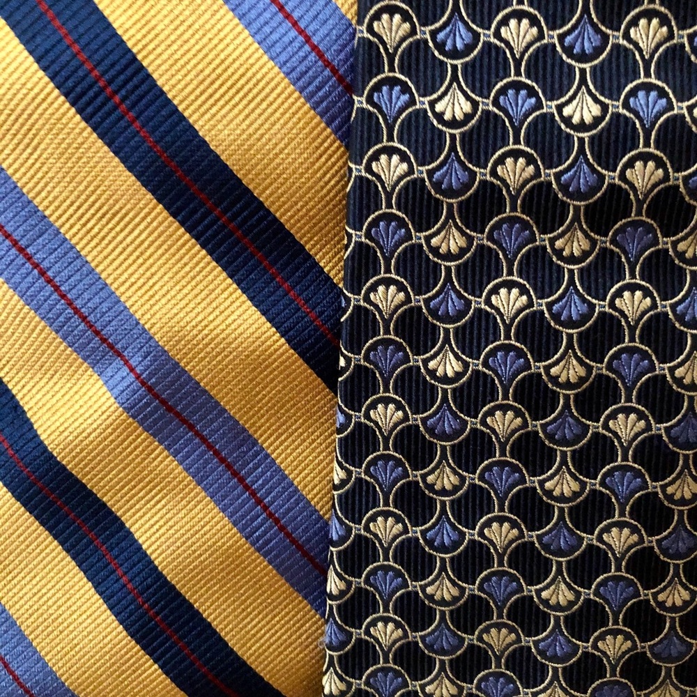 Bundle of Vintage Lands’ End Silk Tall Men’s Ties - Picture 5 of 6